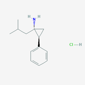 molecular formula C13H20ClN B2682231 (1R,2S)-1-(2-Methylpropyl)-2-phenylcyclopropan-1-amine;hydrochloride CAS No. 2305185-01-5