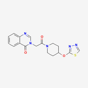 molecular formula C17H17N5O3S B2682235 3-(2-(4-((1,3,4-thiadiazol-2-yl)oxy)piperidin-1-yl)-2-oxoethyl)quinazolin-4(3H)-one CAS No. 2194849-40-4