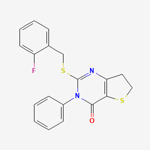 2-((2-fluorobenzyl)thio)-3-phenyl-6,7-dihydrothieno[3,2-d]pyrimidin-4(3H)-one