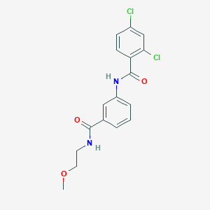 molecular formula C17H16Cl2N2O3 B268224 2,4-dichloro-N-(3-{[(2-methoxyethyl)amino]carbonyl}phenyl)benzamide 