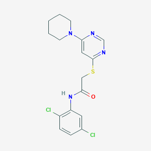 molecular formula C17H18Cl2N4OS B2682242 N-(2,5-二氯苯基)-2-((6-(哌啶-1-基)嘧啶-4-基)硫)乙酰胺 CAS No. 1171134-77-2