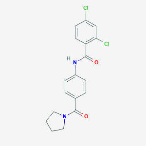 molecular formula C18H16Cl2N2O2 B268225 2,4-dichloro-N-[4-(1-pyrrolidinylcarbonyl)phenyl]benzamide 