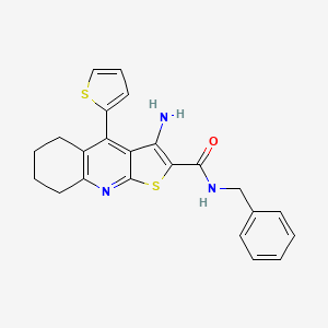 3-amino-N-benzyl-4-(thiophen-2-yl)-5,6,7,8-tetrahydrothieno[2,3-b]quinoline-2-carboxamide
