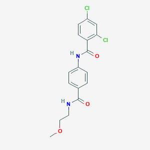 molecular formula C17H16Cl2N2O3 B268226 2,4-dichloro-N-(4-{[(2-methoxyethyl)amino]carbonyl}phenyl)benzamide 
