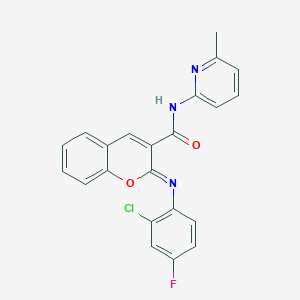 (2Z)-2-[(2-chloro-4-fluorophenyl)imino]-N-(6-methylpyridin-2-yl)-2H-chromene-3-carboxamide