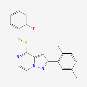 2-(2,5-Dimethylphenyl)-4-[(2-fluorobenzyl)thio]pyrazolo[1,5-a]pyrazine