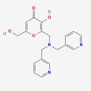 molecular formula C19H19N3O4 B2682271 2-{[bis(3-pyridinylmethyl)amino]methyl}-3-hydroxy-6-(hydroxymethyl)-4H-pyran-4-one CAS No. 866019-65-0
