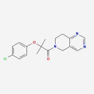 molecular formula C17H18ClN3O2 B2682276 2-(4-chlorophenoxy)-1-(7,8-dihydropyrido[4,3-d]pyrimidin-6(5H)-yl)-2-methylpropan-1-one CAS No. 1797894-23-5