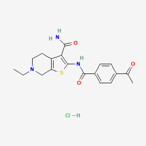 2-(4-Acetylbenzamido)-6-ethyl-4,5,6,7-tetrahydrothieno[2,3-c]pyridine-3-carboxamide hydrochloride