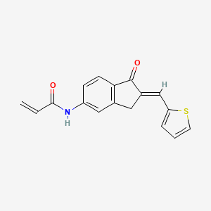 N-[(2E)-1-Oxo-2-(thiophen-2-ylmethylidene)-3H-inden-5-yl]prop-2-enamide