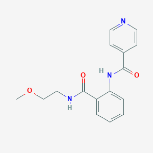 molecular formula C16H17N3O3 B268229 N-(2-{[(2-methoxyethyl)amino]carbonyl}phenyl)isonicotinamide 