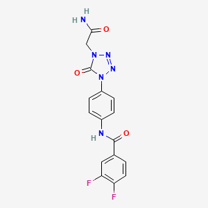 molecular formula C16H12F2N6O3 B2682290 N-(4-(4-(2-氨基-2-氧代乙基)-5-氧代-4,5-二氢-1H-四唑-1-基)苯基)-3,4-二氟苯甲酰胺 CAS No. 1396876-53-1