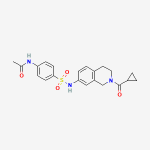 N-(4-(N-(2-(cyclopropanecarbonyl)-1,2,3,4-tetrahydroisoquinolin-7-yl)sulfamoyl)phenyl)acetamide