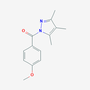 molecular formula C14H16N2O2 B268230 (4-methoxyphenyl)(3,4,5-trimethyl-1H-pyrazol-1-yl)methanone 