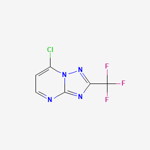molecular formula C6H2ClF3N4 B2682304 7-Chloro-2-(trifluoromethyl)-[1,2,4]triazolo[1,5-a]pyrimidine CAS No. 1784550-62-4
