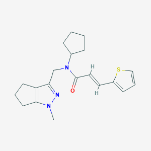 (E)-N-cyclopentyl-N-((1-methyl-1,4,5,6-tetrahydrocyclopenta[c]pyrazol-3-yl)methyl)-3-(thiophen-2-yl)acrylamide
