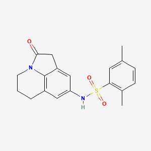 molecular formula C19H20N2O3S B2682323 2,5-dimethyl-N-(2-oxo-2,4,5,6-tetrahydro-1H-pyrrolo[3,2,1-ij]quinolin-8-yl)benzenesulfonamide CAS No. 898454-59-6