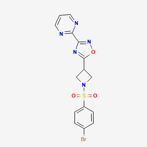 5-(1-((4-Bromophenyl)sulfonyl)azetidin-3-yl)-3-(pyrimidin-2-yl)-1,2,4-oxadiazole