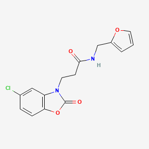 molecular formula C15H13ClN2O4 B2682358 3-(5-chloro-2-oxobenzo[d]oxazol-3(2H)-yl)-N-(furan-2-ylmethyl)propanamide CAS No. 902254-53-9
