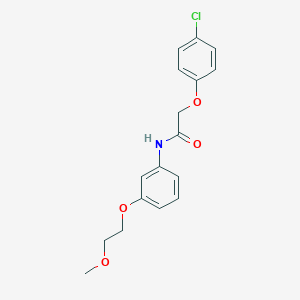 molecular formula C17H18ClNO4 B268236 2-(4-chlorophenoxy)-N-[3-(2-methoxyethoxy)phenyl]acetamide 