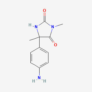 molecular formula C11H13N3O2 B2682361 5-(4-Aminophenyl)-3,5-dimethylimidazolidine-2,4-dione CAS No. 1909319-00-1