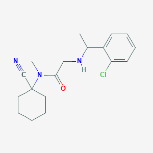 molecular formula C18H24ClN3O B2682364 2-{[1-(2-chlorophenyl)ethyl]amino}-N-(1-cyanocyclohexyl)-N-methylacetamide CAS No. 1281207-55-3