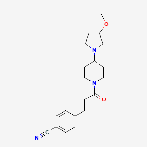 4-(3-(4-(3-Methoxypyrrolidin-1-yl)piperidin-1-yl)-3-oxopropyl)benzonitrile