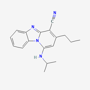 molecular formula C18H20N4 B2682374 1-(Propan-2-ylamino)-3-propylpyrido[1,2-a]benzimidazole-4-carbonitrile CAS No. 848681-39-0
