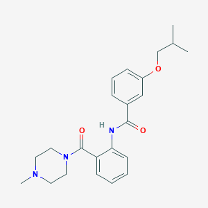 molecular formula C23H29N3O3 B268239 3-isobutoxy-N-{2-[(4-methyl-1-piperazinyl)carbonyl]phenyl}benzamide 