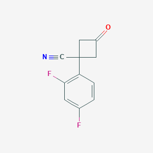 molecular formula C11H7F2NO B2682390 1-(2,4-Difluorophenyl)-3-oxocyclobutane-1-carbonitrile CAS No. 1469766-69-5