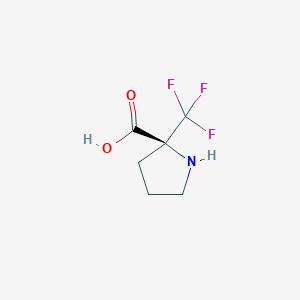molecular formula C6H8F3NO2 B2682392 (2S)-2-(trifluoromethyl)pyrrolidine-2-carboxylic acid CAS No. 921224-82-0