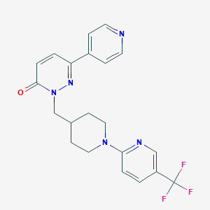 molecular formula C21H20F3N5O B2682398 6-(Pyridin-4-yl)-2-({1-[5-(trifluoromethyl)pyridin-2-yl]piperidin-4-yl}methyl)-2,3-dihydropyridazin-3-one CAS No. 2097925-54-5