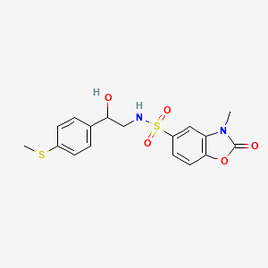 molecular formula C17H18N2O5S2 B2682399 N-(2-hydroxy-2-(4-(methylthio)phenyl)ethyl)-3-methyl-2-oxo-2,3-dihydrobenzo[d]oxazole-5-sulfonamide CAS No. 1448035-42-4