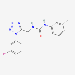 molecular formula C16H15FN6O B2682400 1-((1-(3-氟苯基)-1H-四唑-5-基)甲基)-3-(间甲苯基)脲 CAS No. 921110-06-7