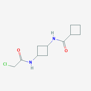molecular formula C11H17ClN2O2 B2682402 N-[3-[(2-Chloroacetyl)amino]cyclobutyl]cyclobutanecarboxamide CAS No. 2411302-70-8
