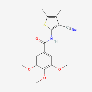molecular formula C17H18N2O4S B2682405 N-(3-cyano-4,5-dimethylthiophen-2-yl)-3,4,5-trimethoxybenzamide CAS No. 544450-67-1