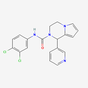 molecular formula C19H16Cl2N4O B2682406 N-(3,4-dichlorophenyl)-1-(pyridin-3-yl)-3,4-dihydropyrrolo[1,2-a]pyrazine-2(1H)-carboxamide CAS No. 899961-23-0