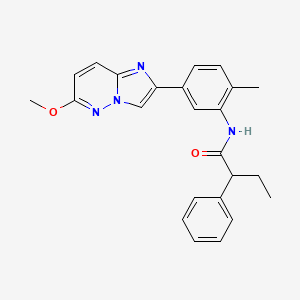 molecular formula C24H24N4O2 B2682408 N-(5-(6-甲氧基咪唑[1,2-b]吡嗪-2-基)-2-甲基苯基)-2-苯基丁酰胺 CAS No. 946322-93-6