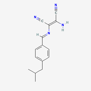 molecular formula C15H16N4 B2682413 (2Z)-2-amino-3-[(E)-{[4-(2-methylpropyl)phenyl]methylidene}amino]but-2-enedinitrile CAS No. 914636-24-1