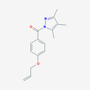 molecular formula C16H18N2O2 B268242 1-[4-(allyloxy)benzoyl]-3,4,5-trimethyl-1H-pyrazole 