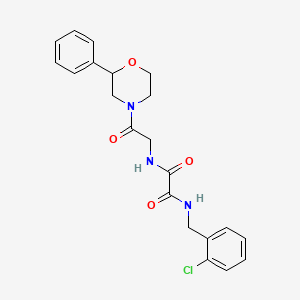 molecular formula C21H22ClN3O4 B2682420 N1-(2-chlorobenzyl)-N2-(2-oxo-2-(2-phenylmorpholino)ethyl)oxalamide CAS No. 954037-28-6