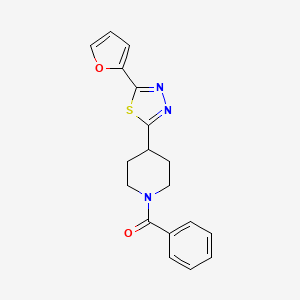 molecular formula C18H17N3O2S B2682421 1-benzoyl-4-[5-(furan-2-yl)-1,3,4-thiadiazol-2-yl]piperidine CAS No. 1105245-80-4