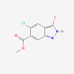 molecular formula C9H6ClIN2O2 B2682424 甲基-5-氯-3-碘-1H-吲唑-6-羧酸酯 CAS No. 1227270-79-2