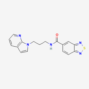 molecular formula C17H15N5OS B2682426 N-(3-(1H-吡咯[2,3-b]吡啶-1-基)丙基)苯并[c][1,2,5]噻二唑-5-甲酰胺 CAS No. 1798542-74-1