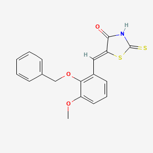 molecular formula C18H15NO3S2 B2682428 (5Z)-5-{[2-(苄氧基)-3-甲氧基苯基]甲亚烯}-2-硫代-1,3-噻唑烷-4-酮 CAS No. 1287651-60-8