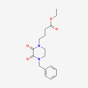 molecular formula C17H22N2O4 B2682429 Ethyl 4-(4-benzyl-2,3-dioxopiperazin-1-yl)butanoate CAS No. 933024-77-2
