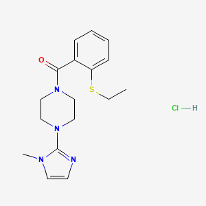 molecular formula C17H23ClN4OS B2682437 (2-(ethylthio)phenyl)(4-(1-methyl-1H-imidazol-2-yl)piperazin-1-yl)methanone hydrochloride CAS No. 1323490-62-5