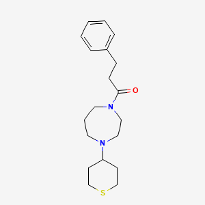 3-phenyl-1-(4-(tetrahydro-2H-thiopyran-4-yl)-1,4-diazepan-1-yl)propan-1-one