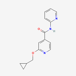molecular formula C15H15N3O2 B2682459 2-(cyclopropylmethoxy)-N-(pyridin-2-yl)isonicotinamide CAS No. 2034493-62-2