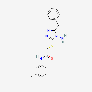 molecular formula C19H21N5OS B2682462 2-[(4-氨基-5-苯甲基-4H-1,2,4-三唑-3-基)硫代]-N-(3,4-二甲基苯基)乙酰胺 CAS No. 898624-79-8